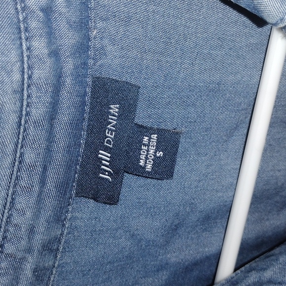 J Jill Denim Dress/Tunic Length Button Down Chambray Long Sleeve S - Picture 4 of 6